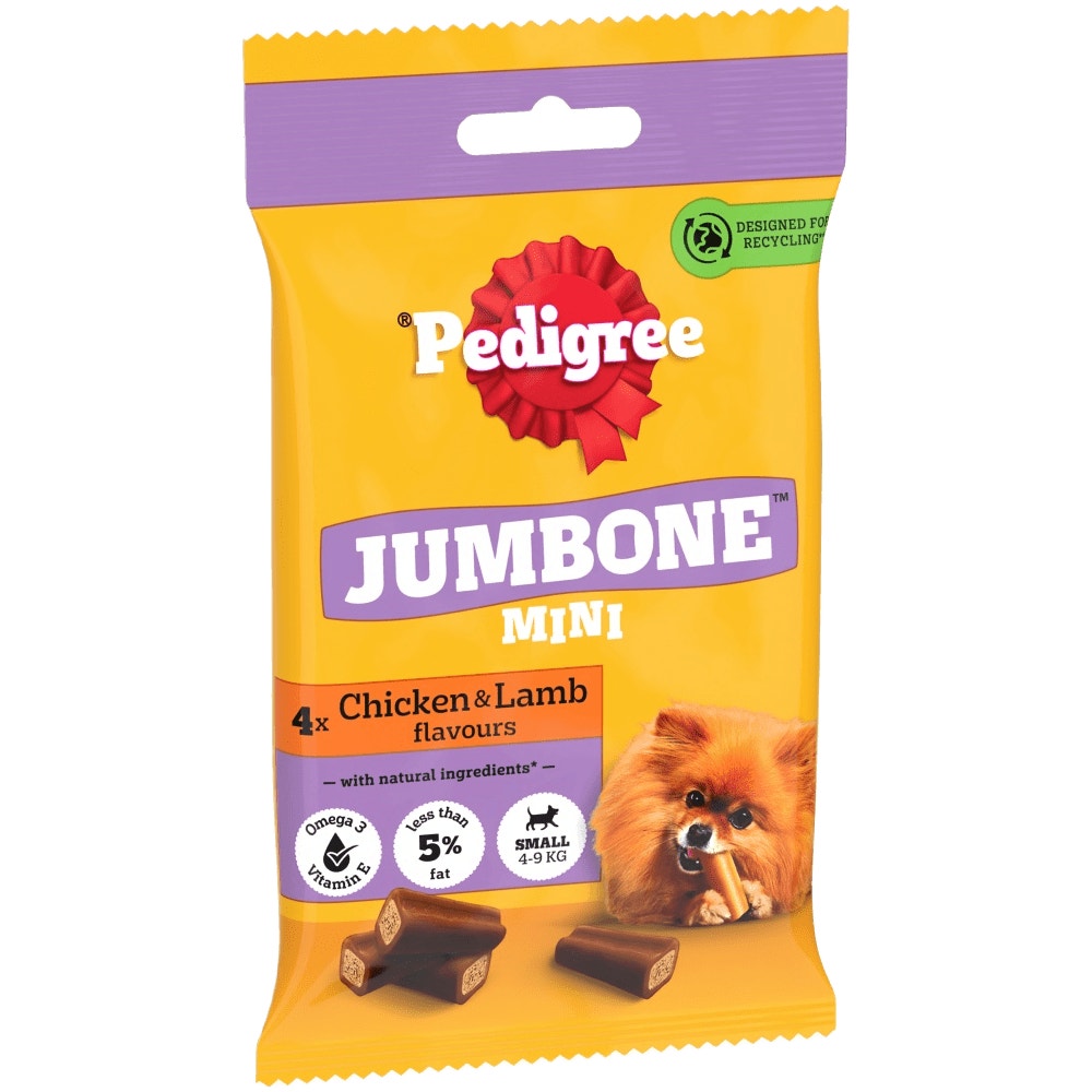 PEDIGREE® JUMBONE Small Dog Treats Chicken and Lamb 4 Chews