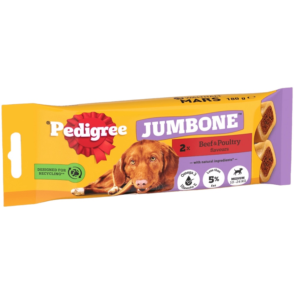 PEDIGREE JUMBONE Medium Dog Treats Beef and Poultry 2 Chews