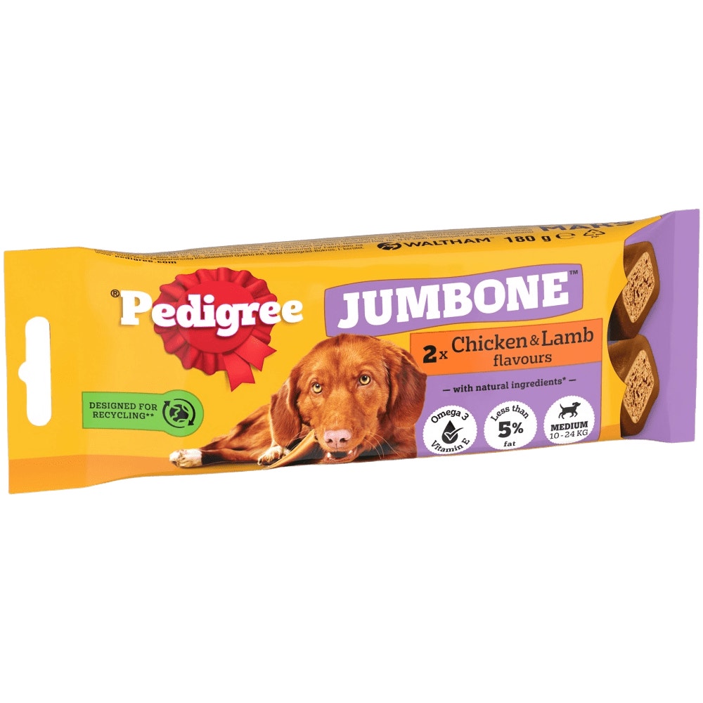 PEDIGREE JUMBONE Medium Dog Treats Chicken and Lamb 2 Chews
