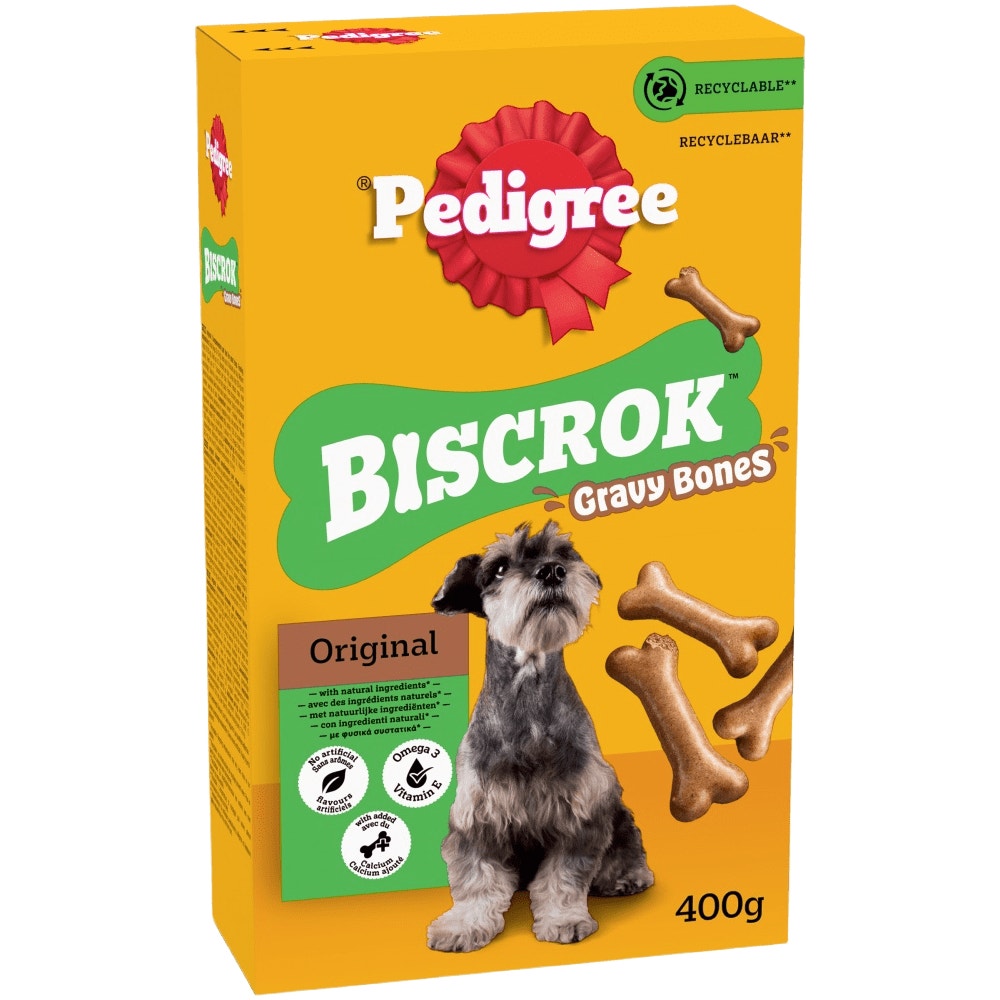 PEDIGREE® BISCROK™ GRAVY BONES Biscuits Dog Treats 10kg, 400g