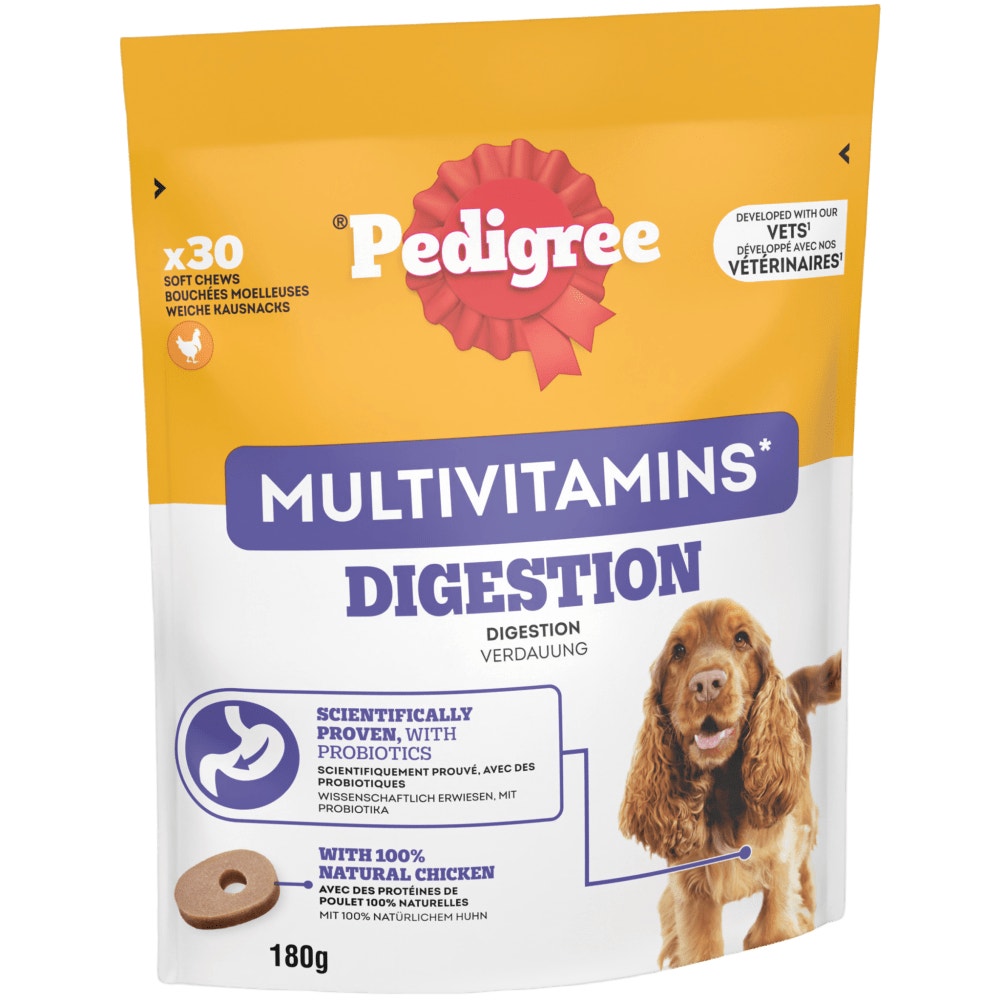 PEDIGREE® Multivitamins Digestion 30 Soft Dog Chews 180g