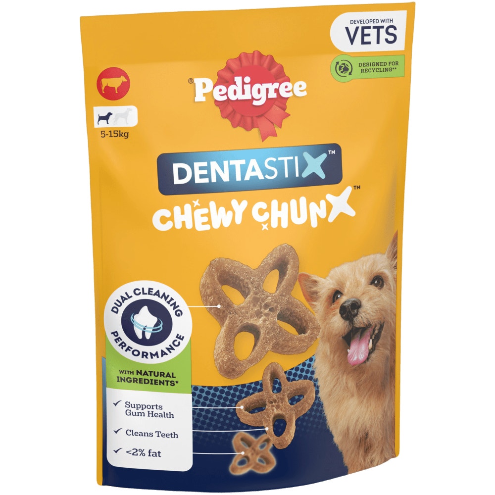 PEDIGREE® DENTASTIX™ CHEWY CHUNX™ Mini Adult Small Dog Treat Beef 68g