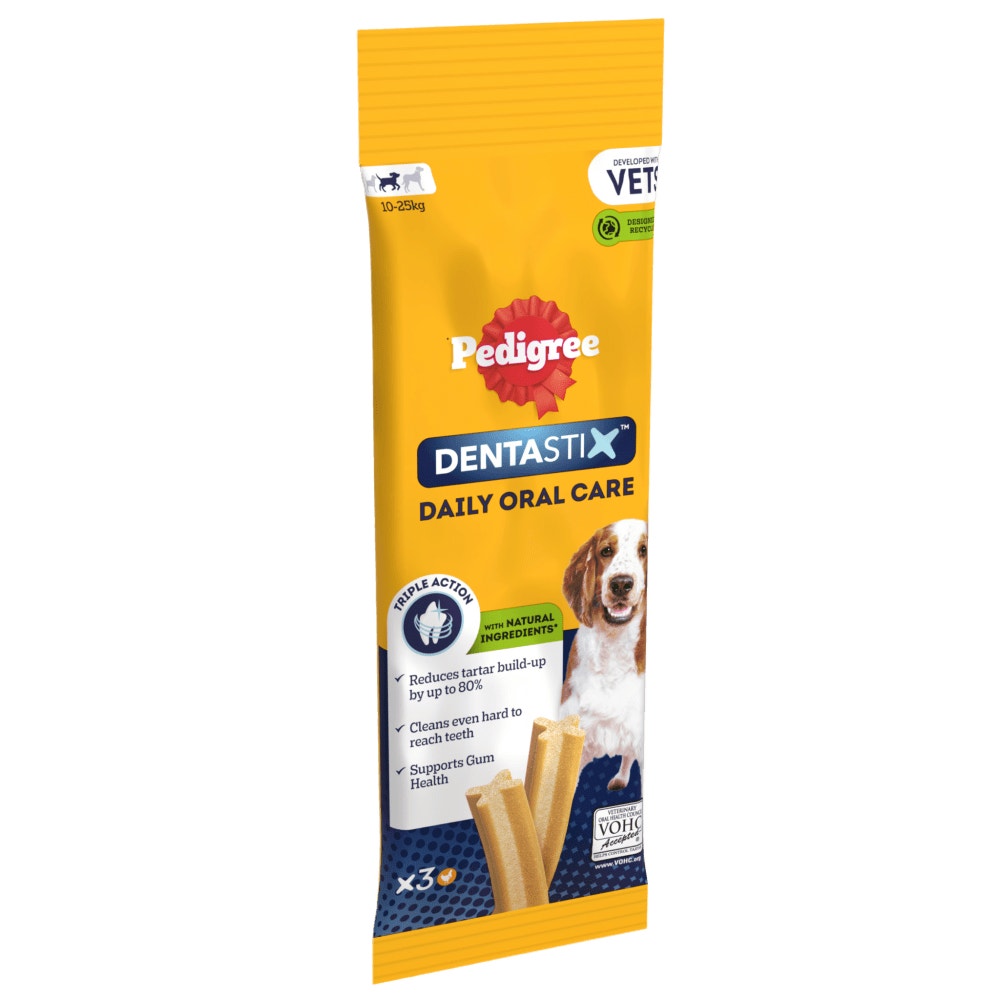 PEDIGREE® DENTASTIX™ Daily Dental Chews Medium Dog Treat 2.7kg, 1.44kg, 720g, 128g, 77g