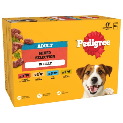 Adult Wet Dog Food Mixed Selection In Jelly Pouch