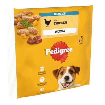 Adult Wet Dog Food Pouches Chicken in Jelly